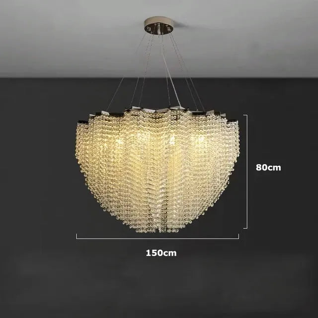 Evedal™ Elegant Crystal Chandelier - Futura's Studio - 150cm / Black frame / Cool -