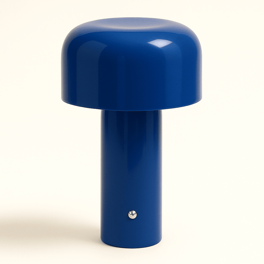 Aluminum Tower mushroom table lamp - Futura's Studio blue
