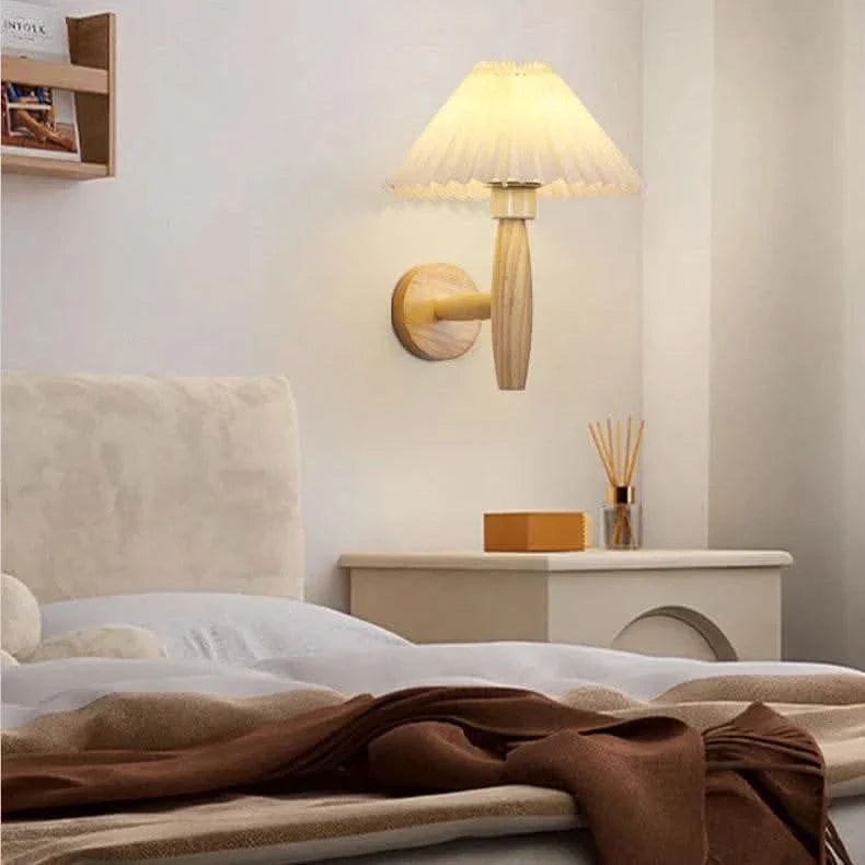japanese wall sconce -wood Futura's Studio bedroom