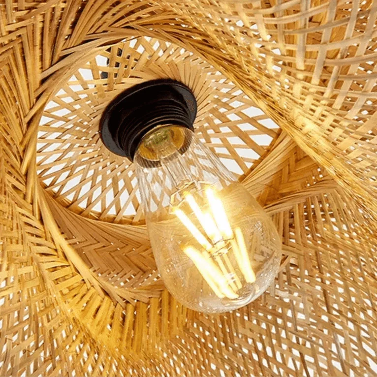 Hikari Woven japanese ceiling lamp - Futura's Studio inside