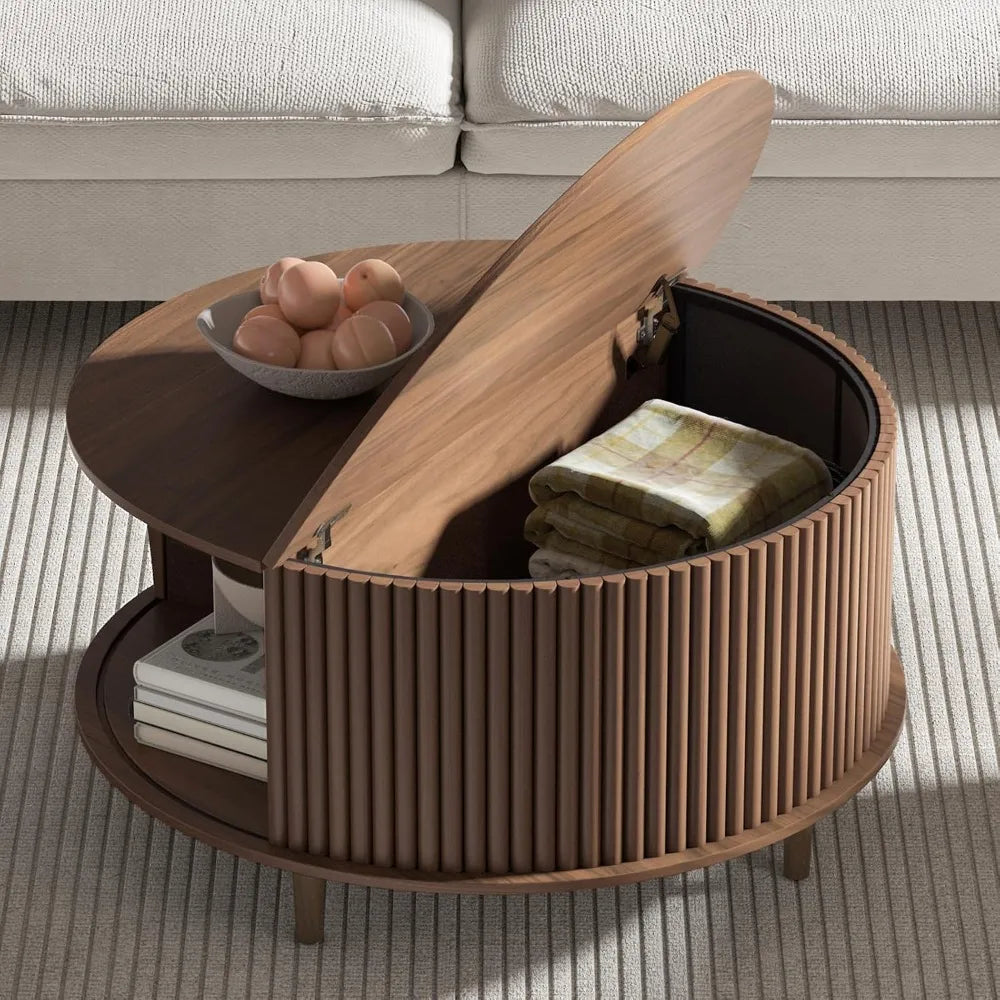 Solari™ – Sliding Round Cabinet Table