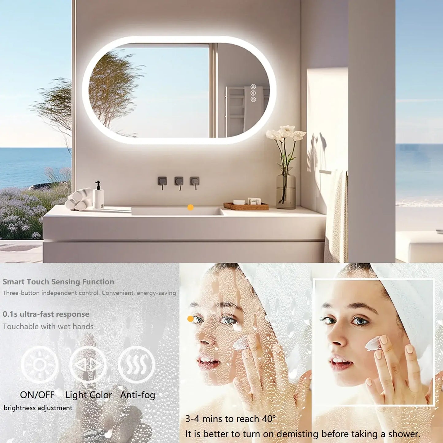 Neura™ – Oval LED Anti-Fog Mirror