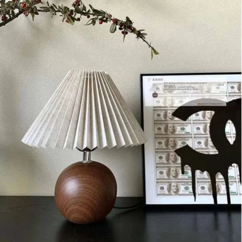 Nordic Walnut Fold LED Bedside Lamp - Futura's Studio