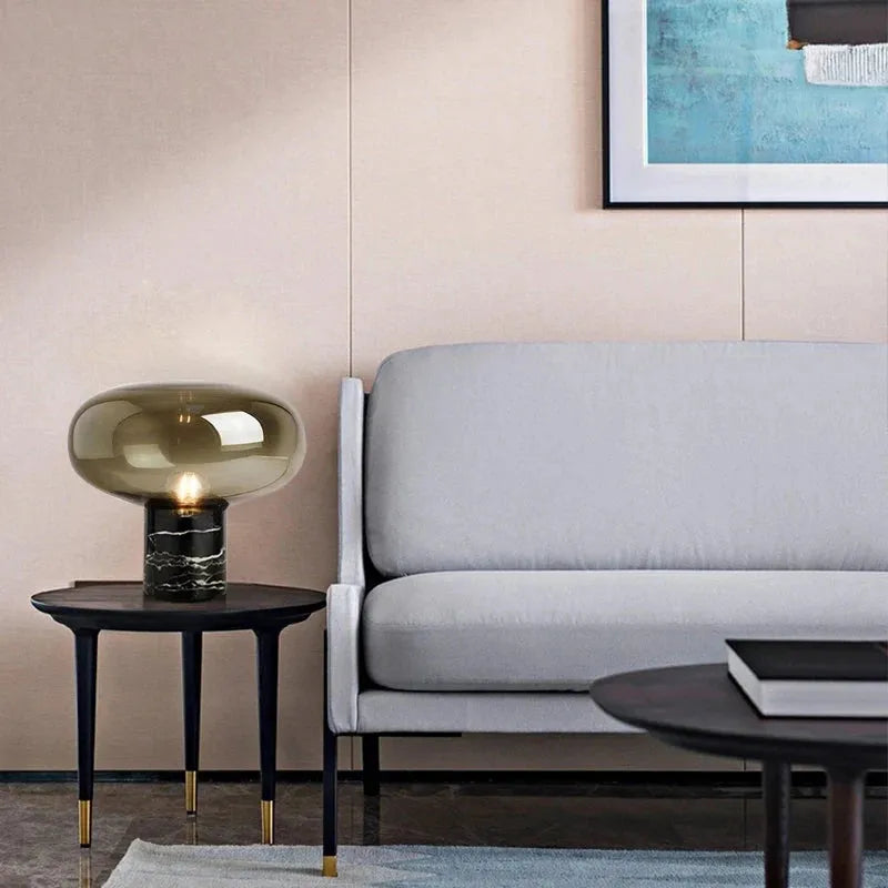 Postmodern Marble Glass Table Lamp - Futura's Studio - Smoky gray -