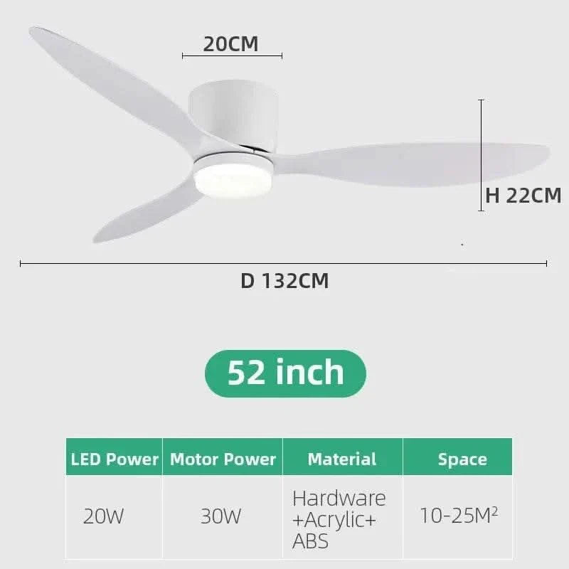 smart ceiling fan with light - Futura's Studio size