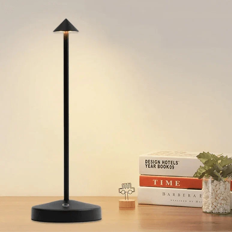 battery operated lamp table-black