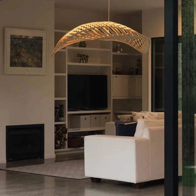 Wabi-Sabi Fish Bone Wood Pendant Lamp - Futura's Studio