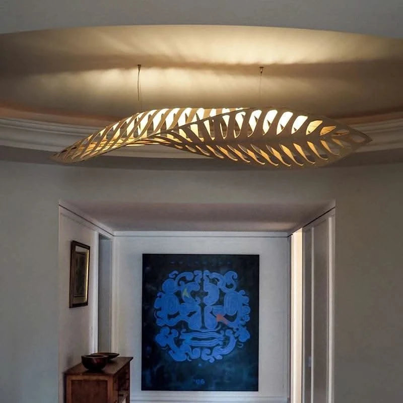 Wabi-Sabi Fish Bone Wood Pendant Lamp - Futura's Studio