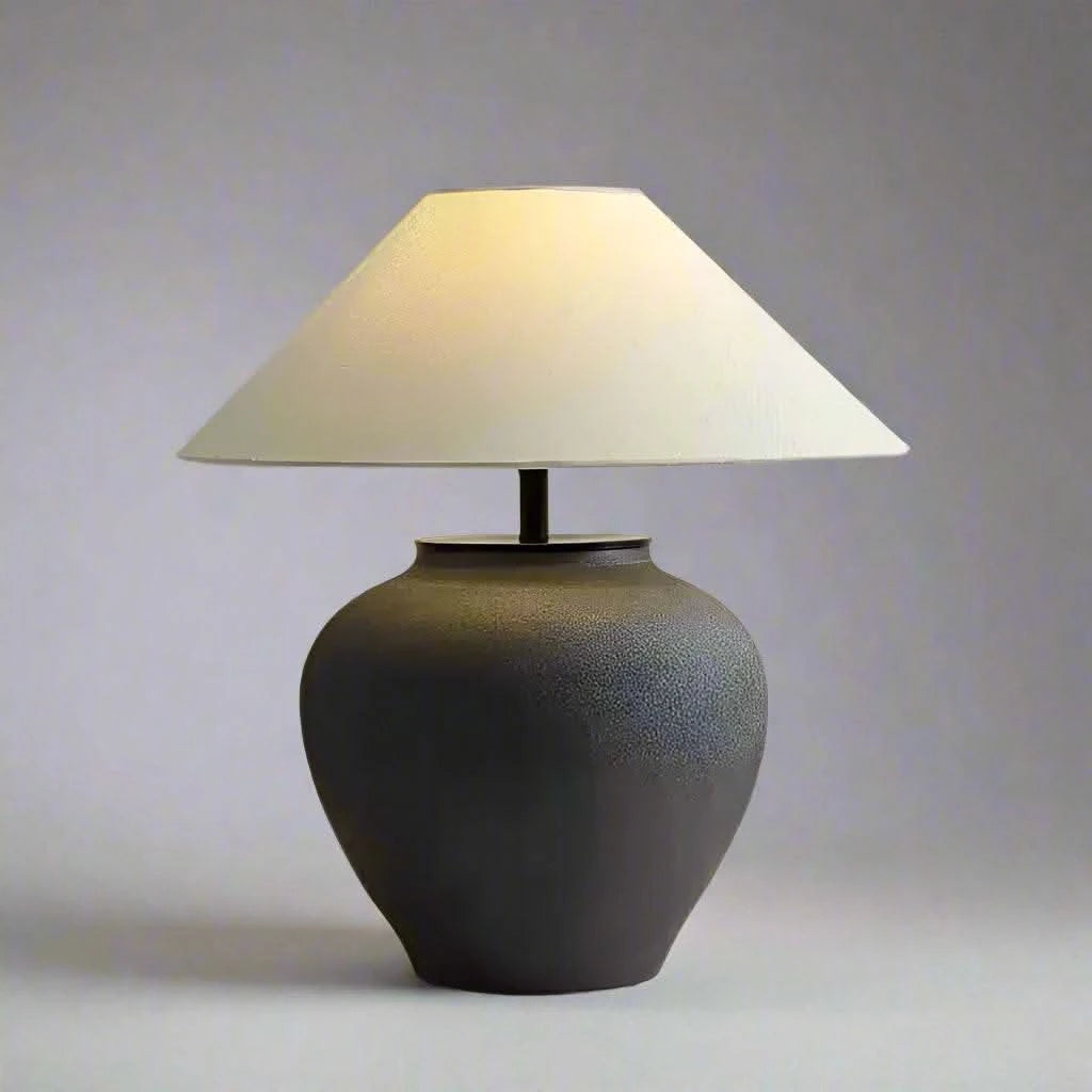 Midnight Vessel sculptural table lamp- Futura's Studio black