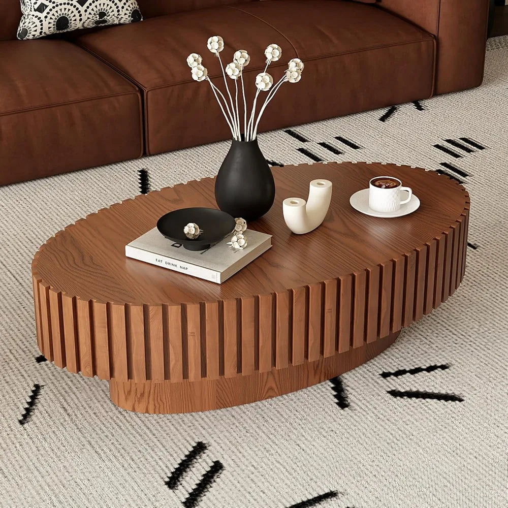 Velora™ – Handcrafted Oval Drum Table