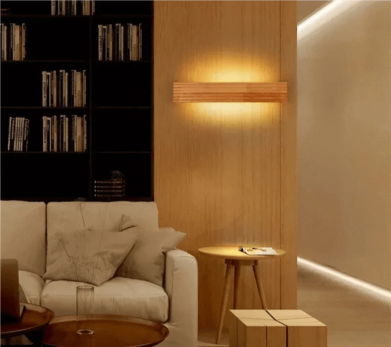wood wall sconce - led Futura's Studio sofa