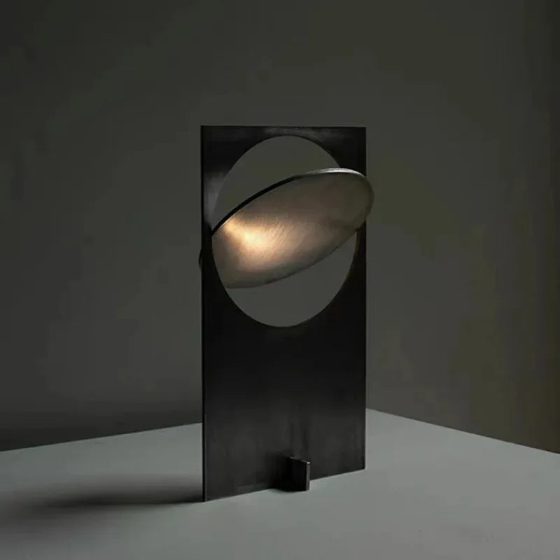 art deco table lamp-black