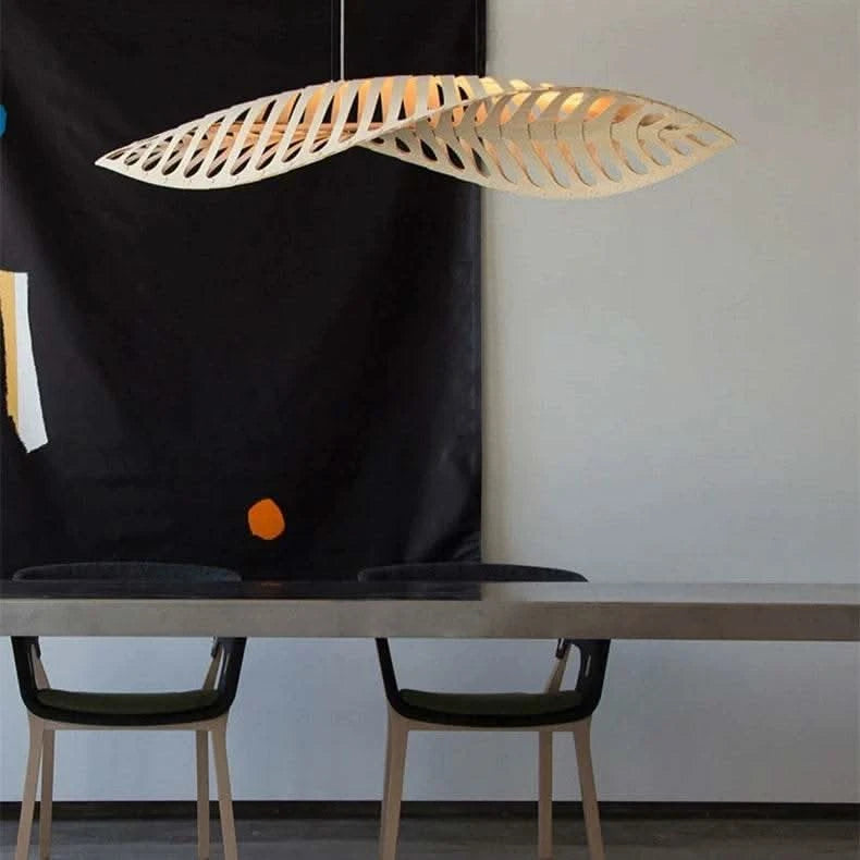 Wabi-Sabi Fish Bone Wood Pendant Lamp - Futura's Studio