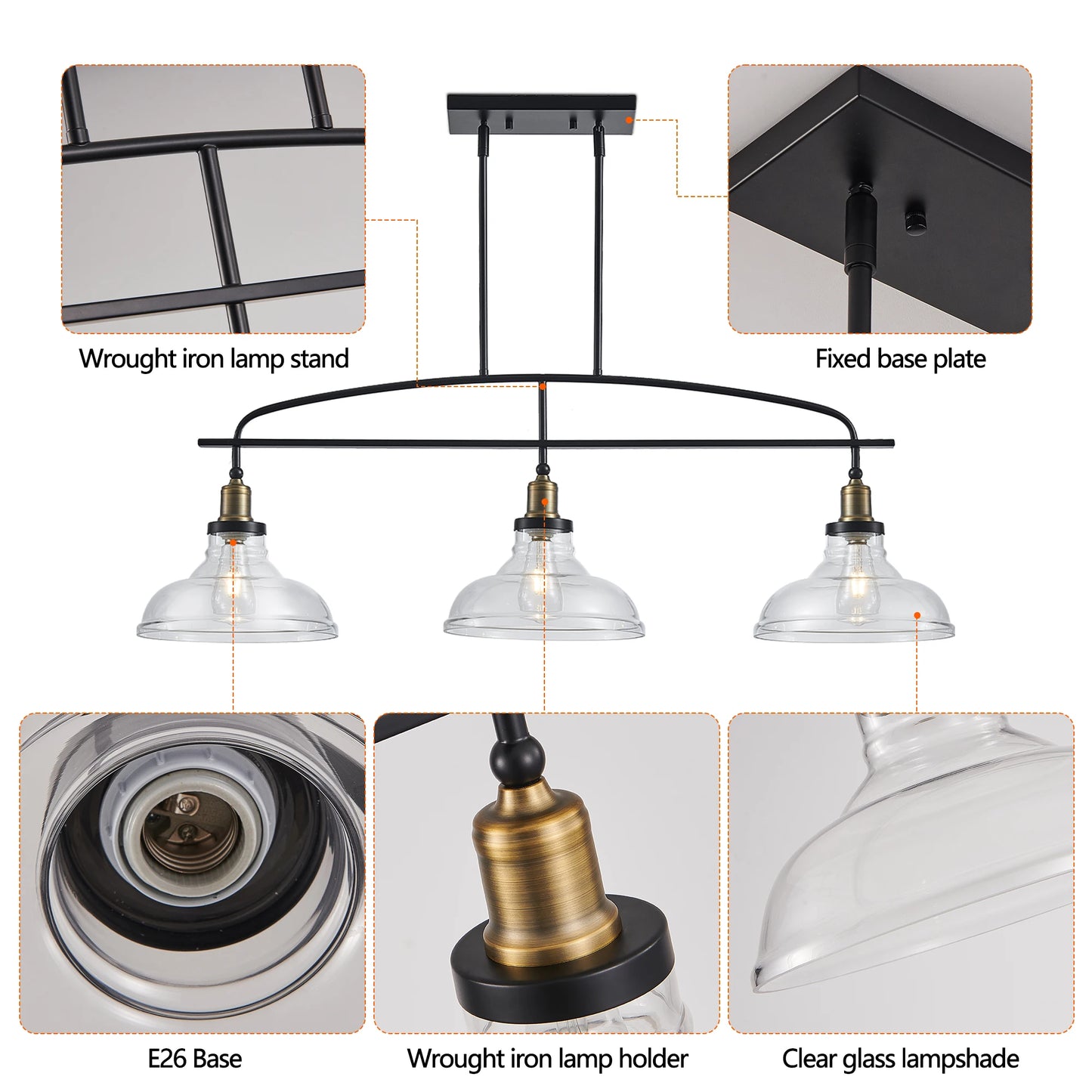 glass pendant light-lamp stand