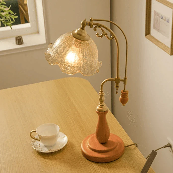French vintage table lamp - glass Futura's Studio