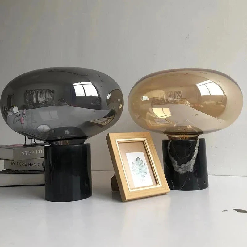 Postmodern Marble Glass Table Lamp - Futura's Studio - Smoky gray -