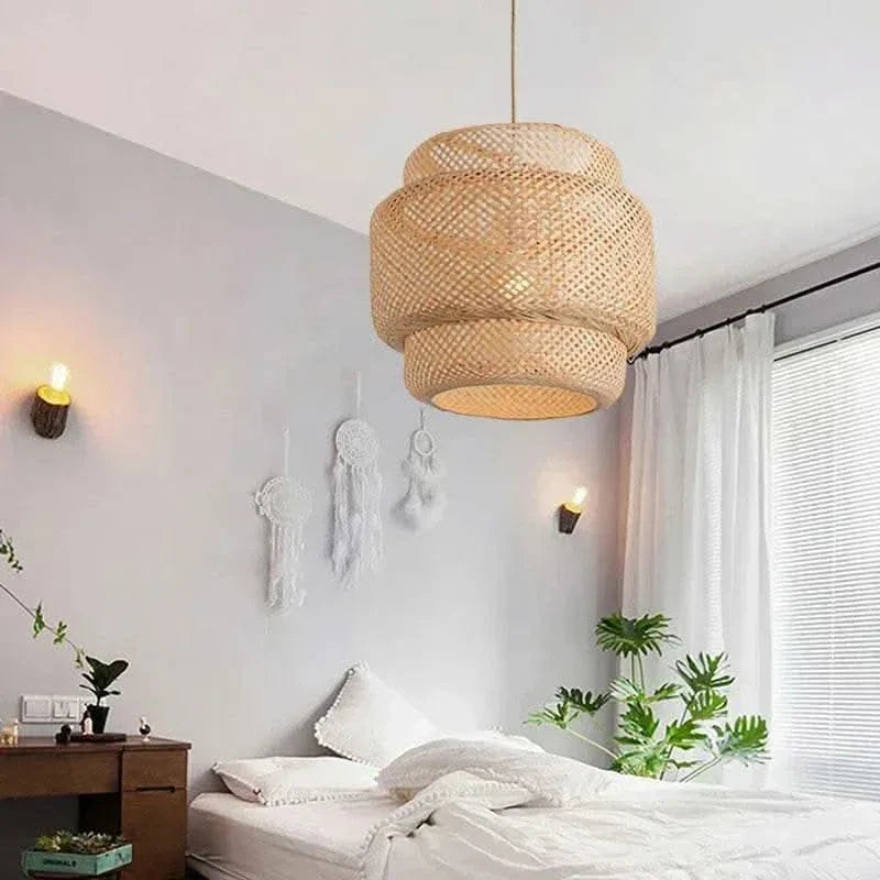 Hikari Woven japanese ceiling lamp - Futura's Studio room