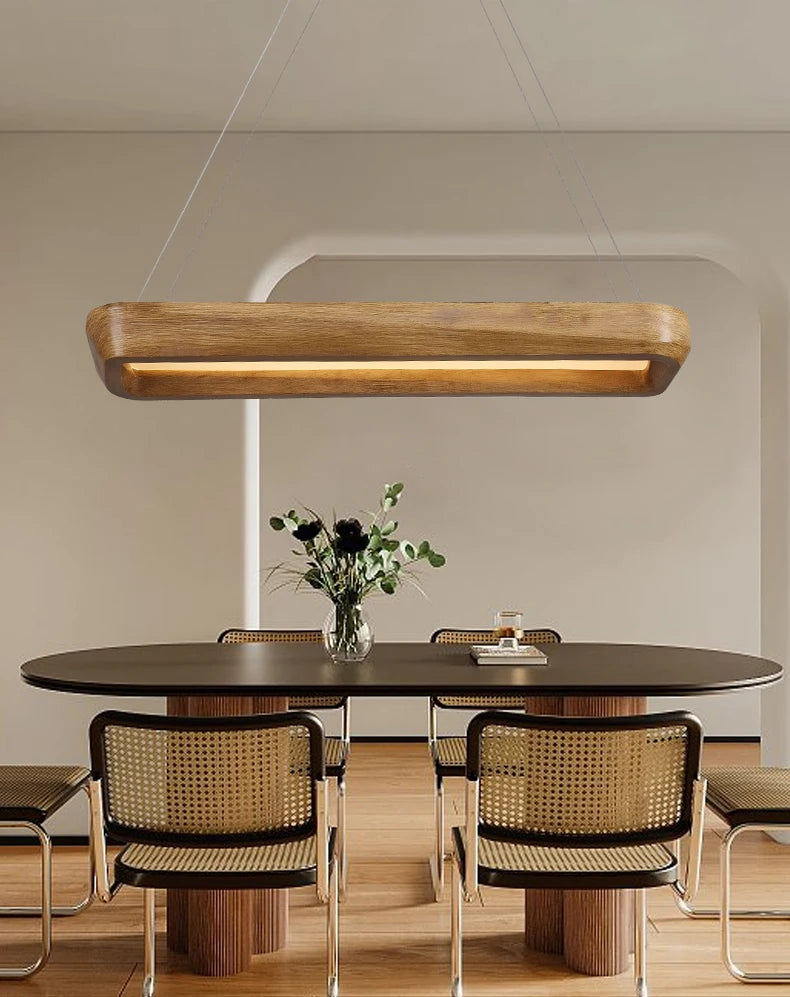 wood pendant light- drawing room