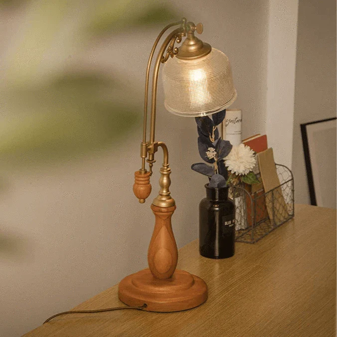 French Vintage Glass Table Lamp - Futura's Studio