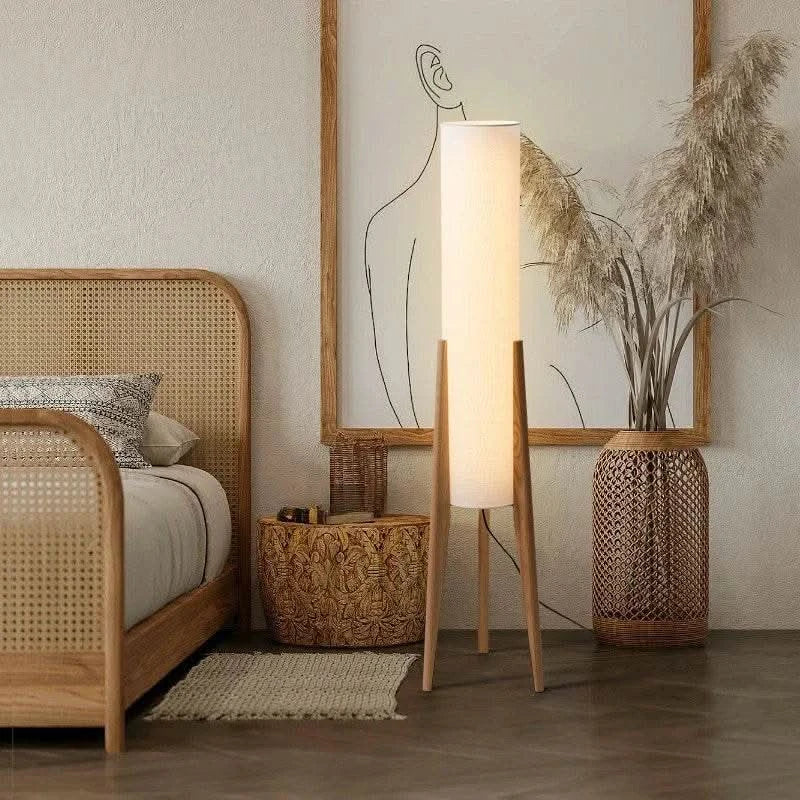 Wabi-Sabi Solid wood floor lamp - Futura's Studio bedroom