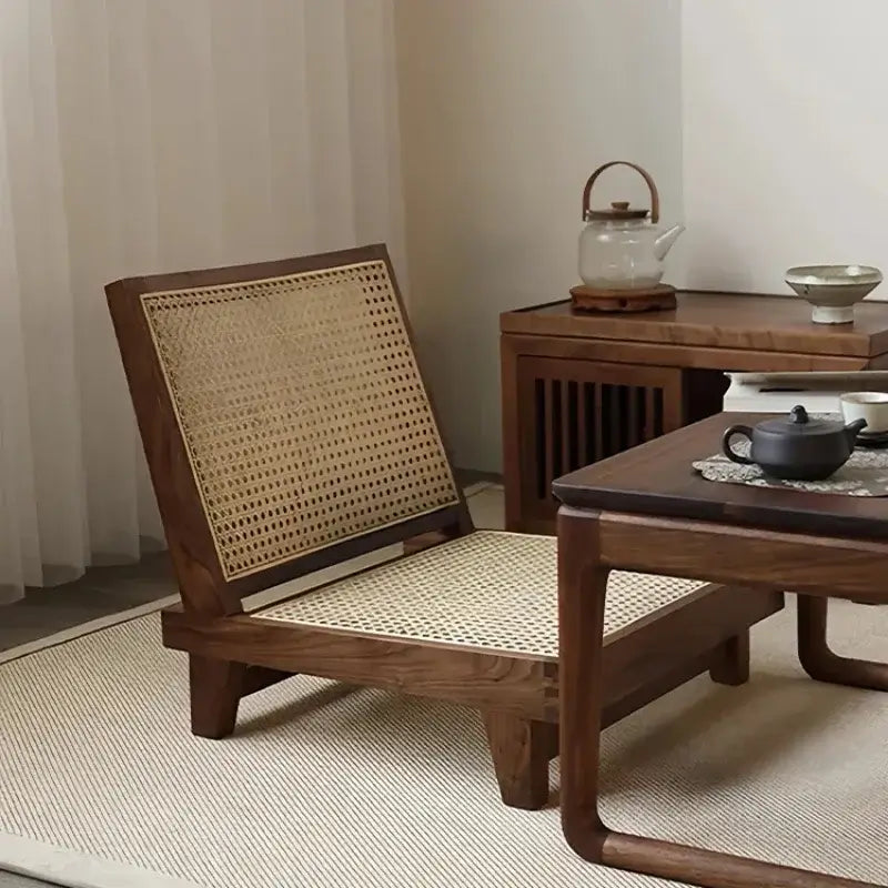 Hinoki™ – Walnut Rattan Lounge Chair