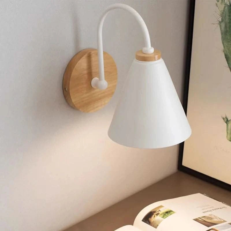 Nordic Macaron Solid wood wall sconce- Futura's Studio white