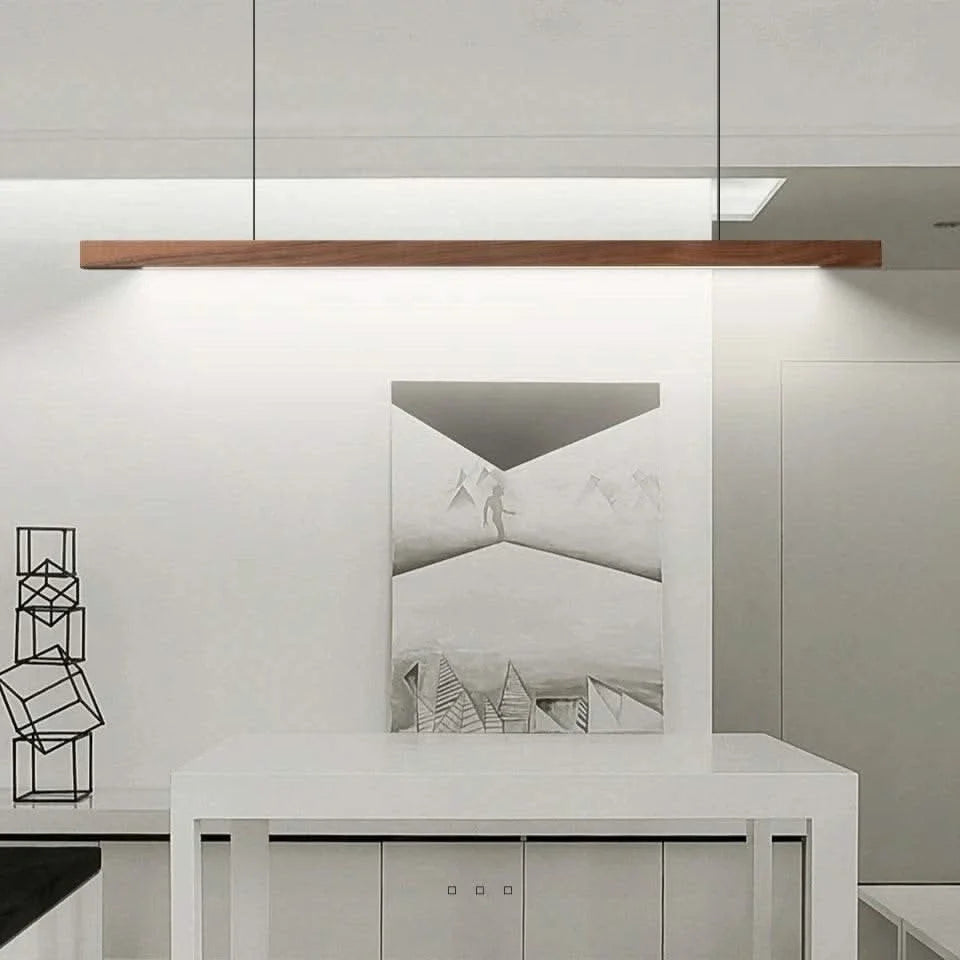 Linear Wood LED Pendant Ceiling Light - Futura's Studio