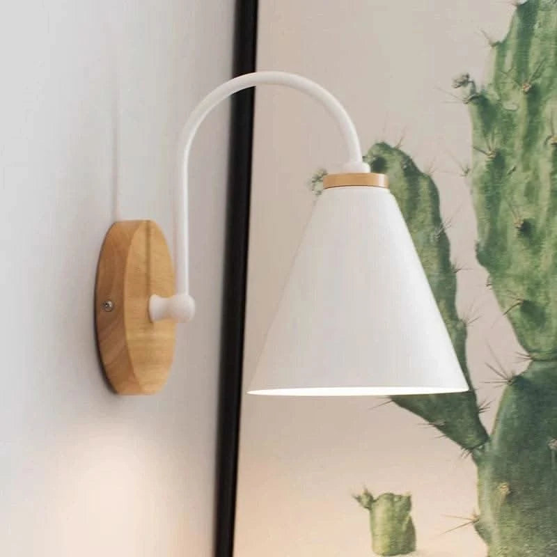 Nordic Macaron Solid wood wall sconce- Futura's Studio white