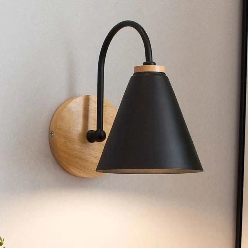 Nordic Macaron Solid wood wall sconce- Futura's Studio black