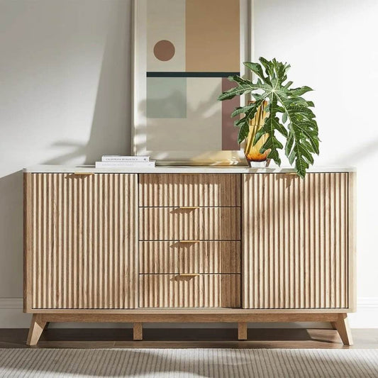 Fluted Marble Topped Buffet - Futura’s Studio