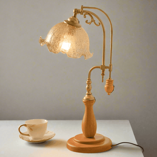 French Vintage Glass Table Lamp - Futura’s Studio