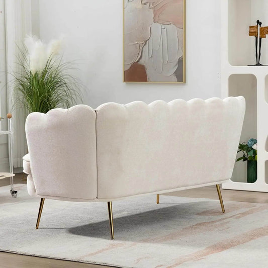 Gold Leg Chenille Sofa - Futura’s Studio