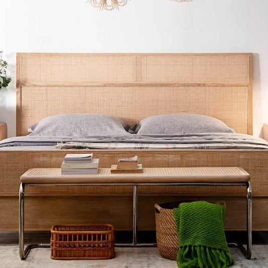 Hinoki Nordic Rattan Shoe Bench - Futura’s Studio