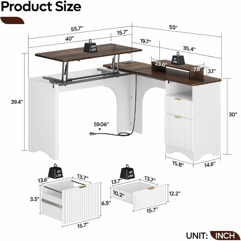 LiftTop Charging Corner Extendable Desk - Buy Online at Futura’s Studio
