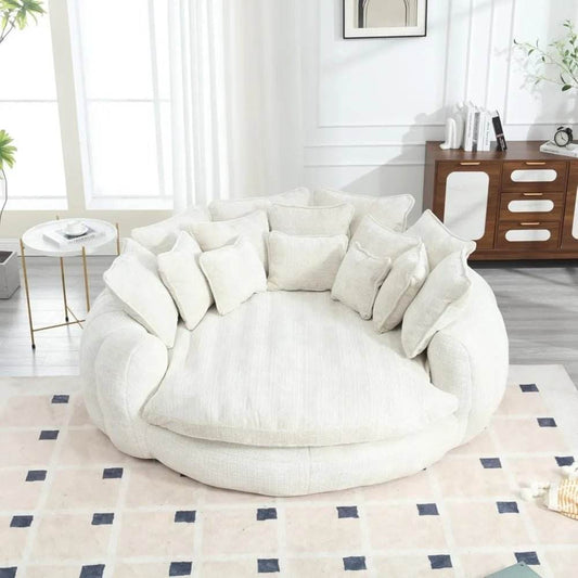 Round Chenille Cloud Couch - Futura’s Studio