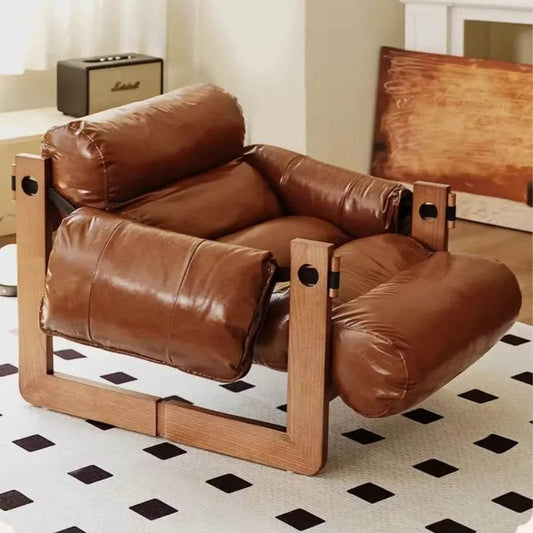 Velora Reclining Leather Lounge Chair - Futura’s Studio