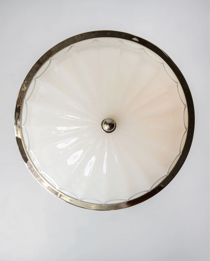 Cúpula opalina canelada semi-embutida