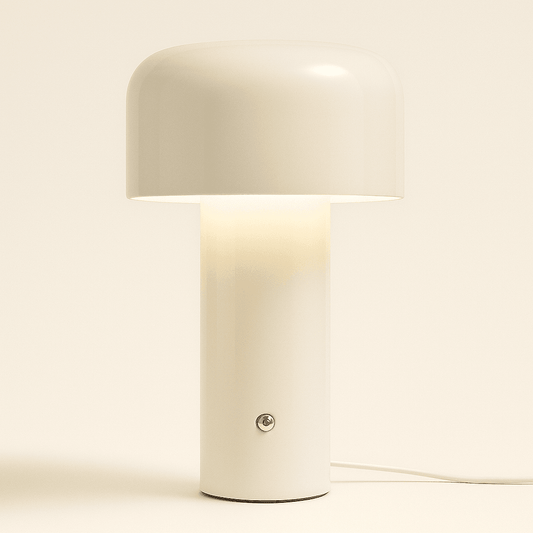 Aluminum Tower mushroom table lamp - Futura's Studio white