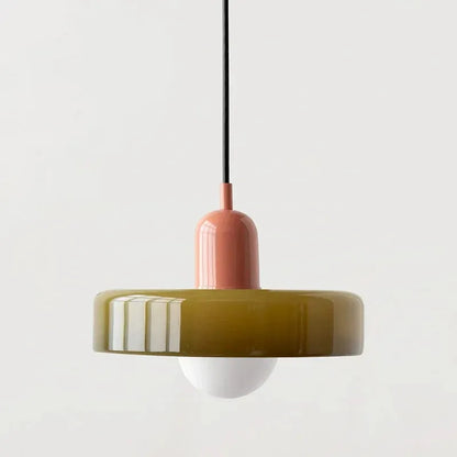 Minimalist Macaron Pendant Lamp - Futura's Studio - Mint on Rose / 35cm -