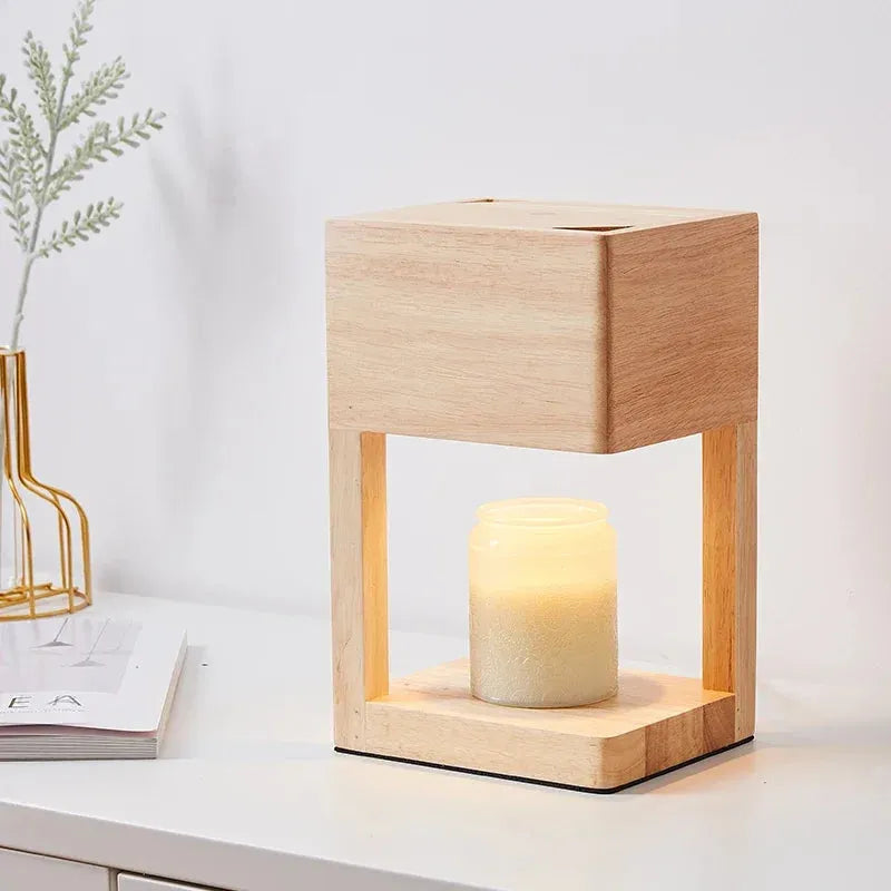 Wood Candle Melting Lamp - Futura's Studio - Light Wood -