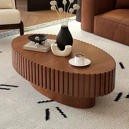 Velora™ – Handcrafted Oval Drum Table