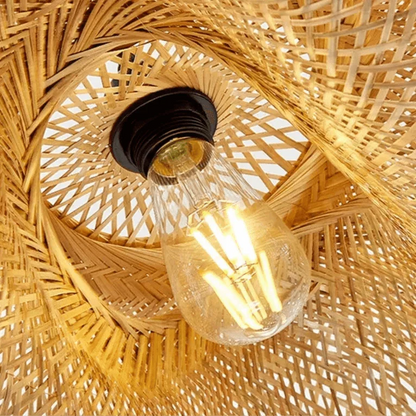Hikari Woven japanese ceiling lamp - Futura's Studio inside