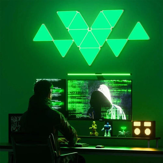 triangle wall lights-green 