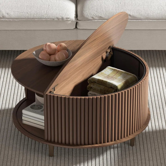 Solari™ – Sliding Round Cabinet Table