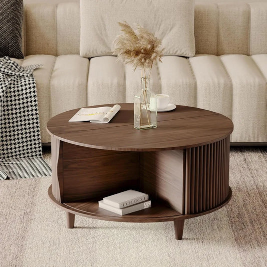 Solari™ – Sliding Round Cabinet Table