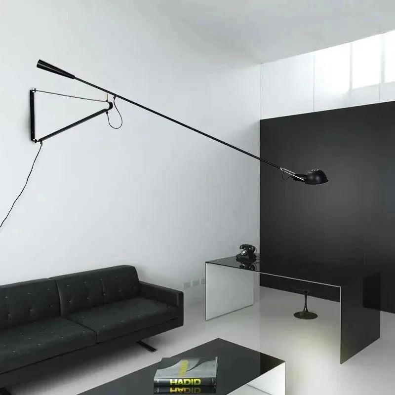 Dimmable Industrial Swing Arm Wall Lamp - Futura's Studio - Onyx / Cool -