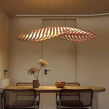 Wabi-Sabi Fish Bone Wood Pendant Lamp - Futura's Studio