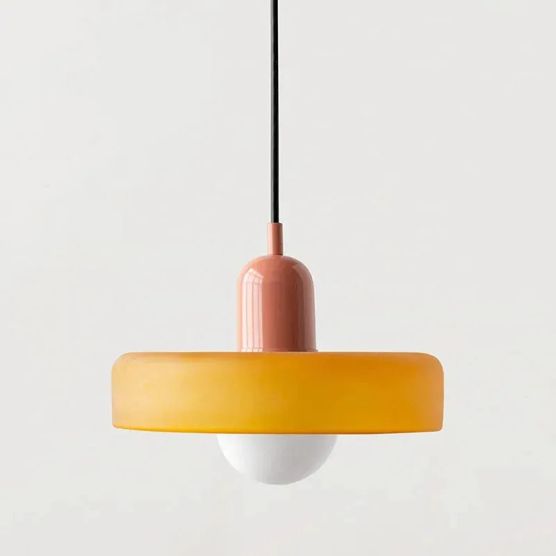 Minimalist Macaron Pendant Lamp - Futura's Studio - Amber on Rose / 35cm -