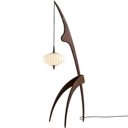 Noguchi Hanging Floor Lamp - Futura's Studio - Walnut -