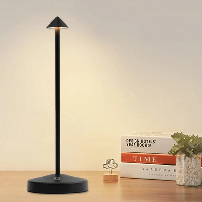 battery operated lamp table-black